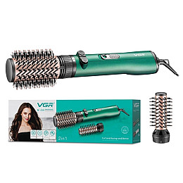 Фен-щітка стайлер-браш для укладки волосся VGR V-498 2в1 Зелений (2104618419)