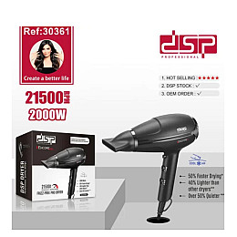 Фен для укладки і сушіння волосся Dsp 30361 з концентратором 2000W Чорний