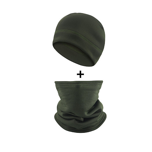 Комплект шапка і баф флісовий No Brand JY-139 One Size Зелений