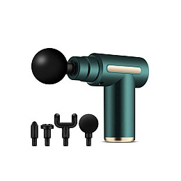 Мышечный ударный массажер Fascial GUN JY-760 4 насадки Зеленый 30151367А
