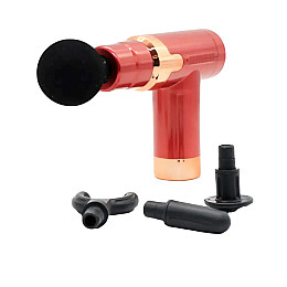 Мышечный ударный массажер Fascial GUN JY-760 4 насадки Красный
