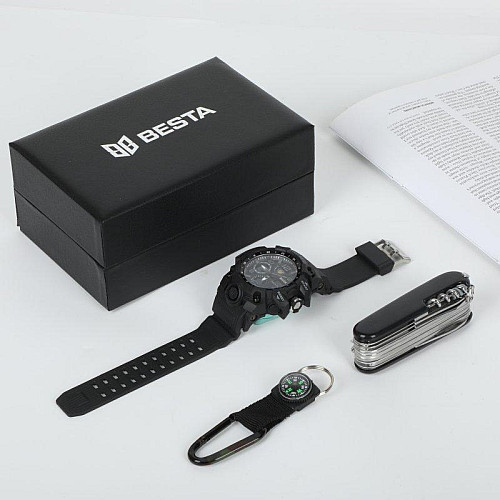 Часы мужские наручные с компасом BESTA Box Peremoga Set Черный (2446136759)