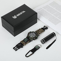 Часы мужские наручные с компасом BESTA Box Military Light Камуфляж (2446957429)