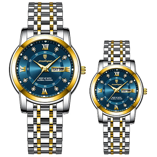 Комплект часов для пары Poedagar Unique Couple 2 шт Серебристый (2492456048)