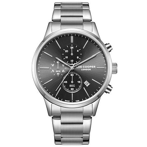 Часи чоловічі водостійкі наручні Lee Cooper Plane Сріблястий (2493761009)