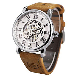 Часи чоловічі механічні наручні Forsining Vintage Pro Сріблясті (2495007401)