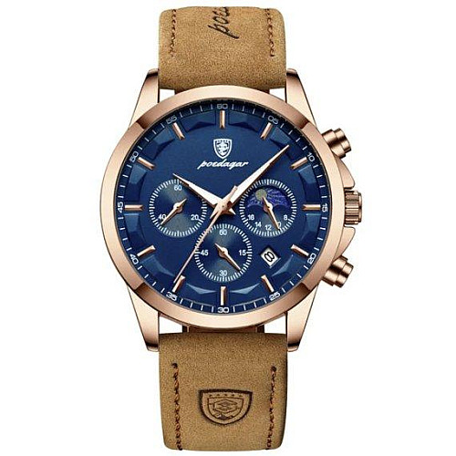Часи чоловічі наручні Poedagar West Золотий (2499544186)