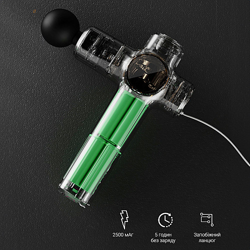 Ручной аккумуляторный массажный пистолет массажер для тела Inspire KH-560 1800 мАч Rose