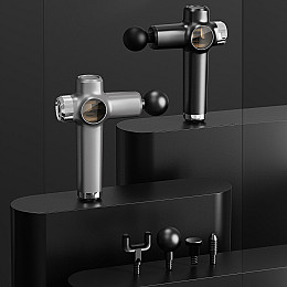 Ручной аккумуляторный массажный пистолет массажер для тела Inspire KH-560 1800 мАч Rose