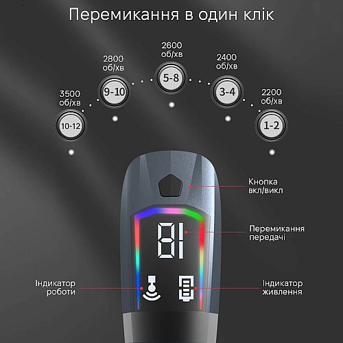 Ручной аккумуляторный массажный пистолет для всего тела Inspire SL-887 Grey