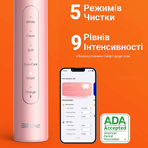 Электрическая зубная щетка Bitvae S2 Smart Pink (BVS2-p)