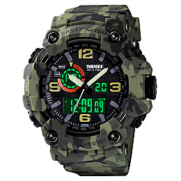 Годинники наручні Skmei 1520 Camouflage Green 1520CMGN (17151-hbr)