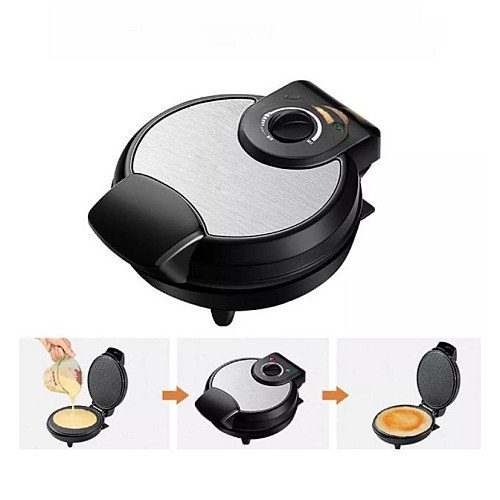 Вафельница электрическая с антипригарным покрытием RAF R-220 1200W 18 см Черно-серебряный (30151395)