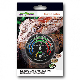 Гигрометр аналоговый термометр для террариума Repti-Zoo Glowing Thermo Hygrometer 7х75х10 мм Черный (RZ-RHT04)