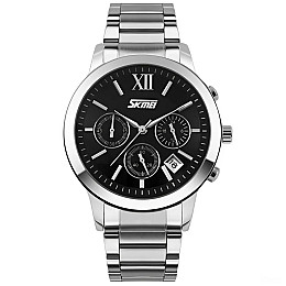 Наручні годинники чоловічі Skmei Amber New Сріблястий (3407)
