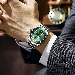 Наручні годинники чоловічі Poedagar Olevs Сріблястий (3411)