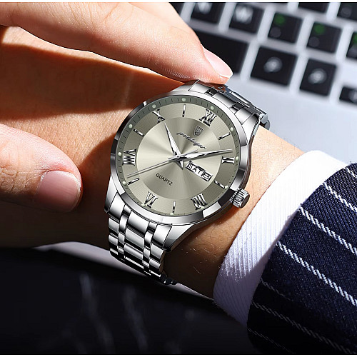 Наручні годинники чоловічі Poedagar Berlin Сріблястий (3419)