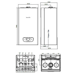 Котел газовый конденсационный Innovita Kaldaia 24/30 NG 74х40х33.5 см Белый