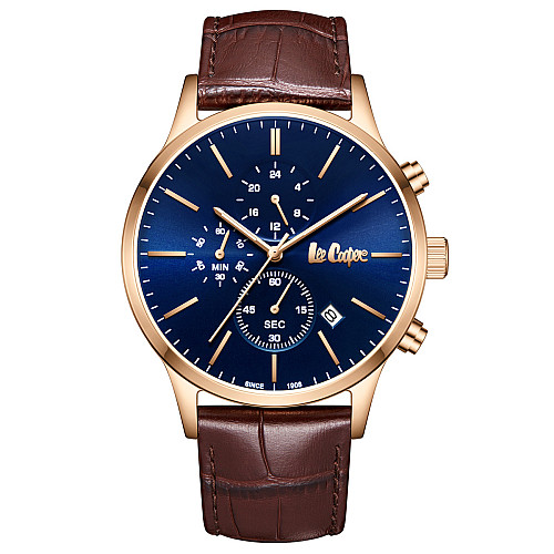Наручні годинники чоловічі Lee Cooper Leather Gold Золотистий (3435)