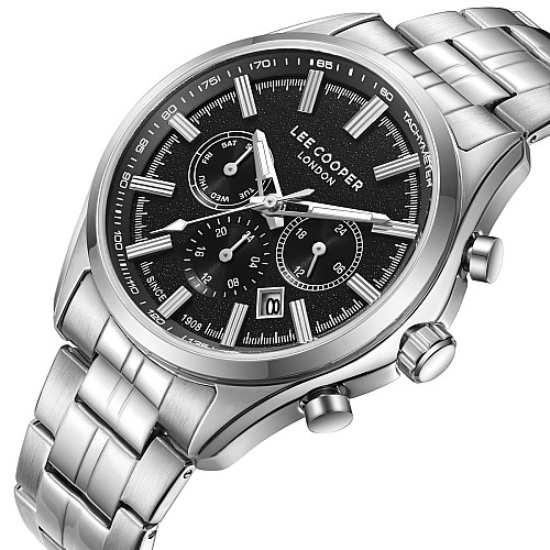 Наручні годинники чоловічі Lee Cooper Fenix Black Сріблястий (3444)