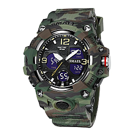 Часы наручные мужские Smael 8008N Camo Army Green (17789-hbr)