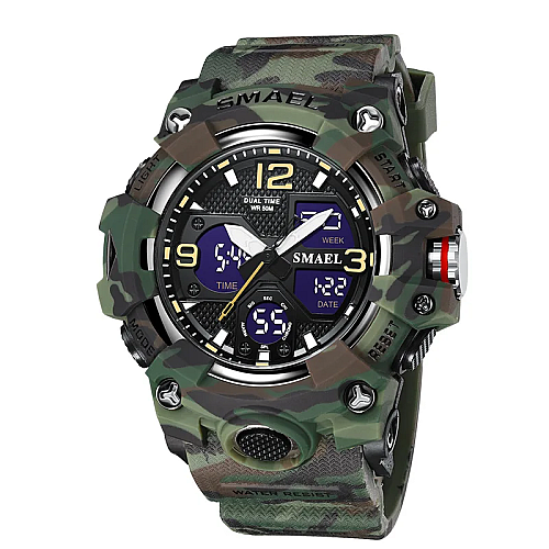 Часы наручные мужские Smael 8008N Camo Army Green (17789-hbr)