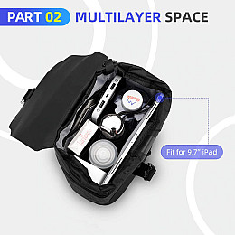 Сумка через плече Mark Ryden 7229 для планшета до 9.7" 4,6 л 26х18х10 см Чорна (17591-hbr)