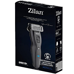 Чоловічий тример для бороди та вух Zilan ZLN8719 4в1 Чорний