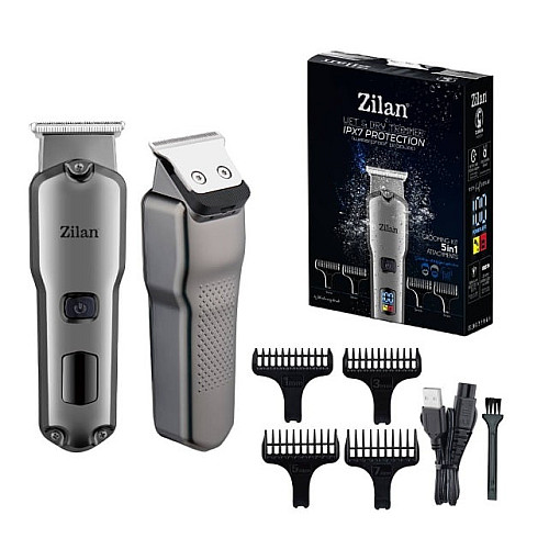 Триммер для бороди та вусів Zilan ZLN8634 5в1 Сірий