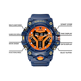 Часы наручные Smael 8075 Blue (17784-hbr)