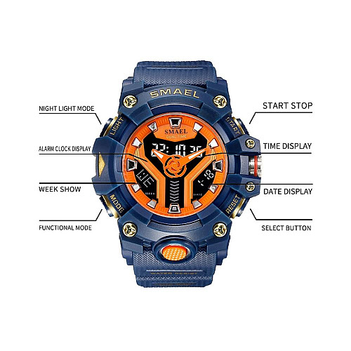 Часы наручные Smael 8075 Blue (17784-hbr)