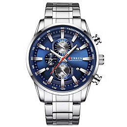 Часы мужские наручные Curren Pacific Серебристый (2561673410)