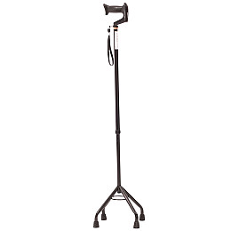 Трость регулируемая четырехопорная с усиленной базой и эргономичной ручкой MED1 SC3021 Черный