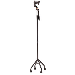 Трость регулируемая четырехопорная с усиленной базой и эргономичной ручкой MED1 SC3021 Черный