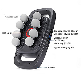 Вибромассажер перкуссионный для тела и мышц на аккумуляторе Doxy Massager Massage Gun Серый (FG8HEAD)