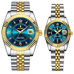 Наручні годинники Poedagar Dublin Couple 2 шт Сріблястий (3495)