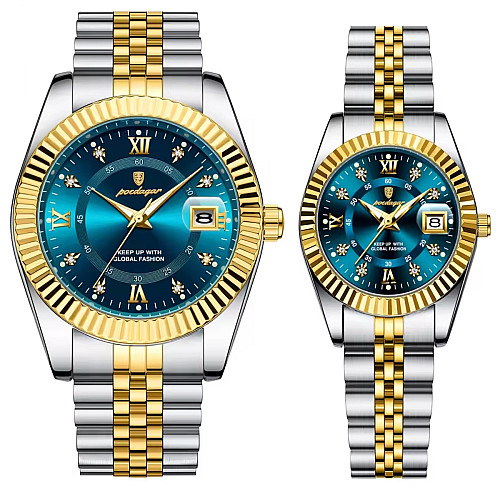 Наручні годинники Poedagar Dublin Couple 2 шт Сріблястий (3495)