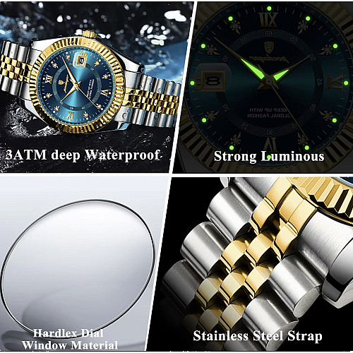 Наручні годинники Poedagar Dublin Couple 2 шт Сріблястий (3495)