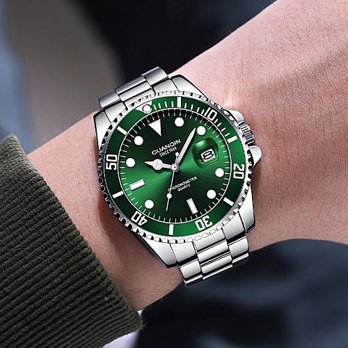 Наручні годинники чоловічі Guanquin Materhorn 5 Bar Сріблястий (3526)