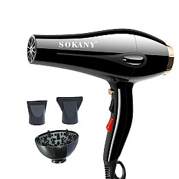 Фен для волос Sokany з насадками Чорний (SK-2213)