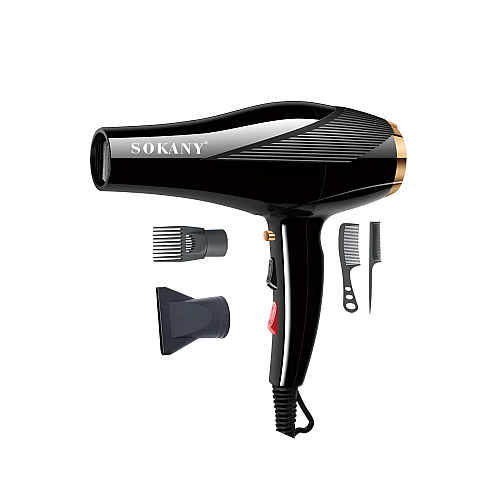Фен для волос Sokany з насадками Чорний (SK-2214)