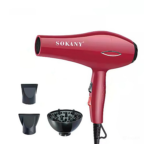 Фен для волос Sokany з насадками Червоний (SK-2215)