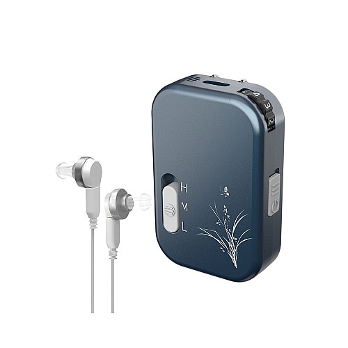 Слуховой аппарат VivaPhon J-101D аккумуляторный карманный с двойным наушником Серый