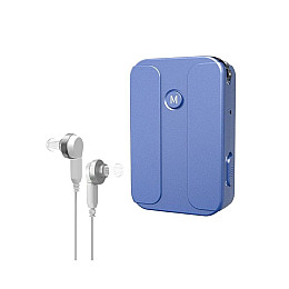 Слуховой аппарат VivaPhon J-107D аккумуляторный карманный с двойным наушником Голубой