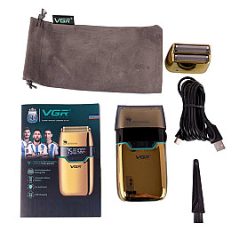 Електробритва шейвер VGR V-350 2 насадки Золотистий (2643851114)