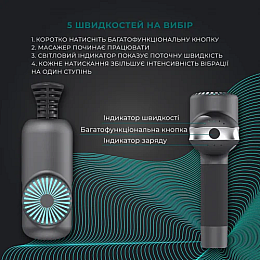 Масажер Booster Lightsaber Mini 6 насадок Чорний (2651954983)