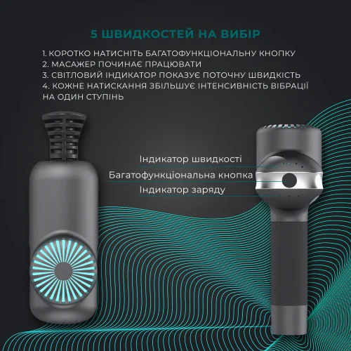 Масажер Booster Lightsaber Mini 6 насадок Чорний (2651954983)