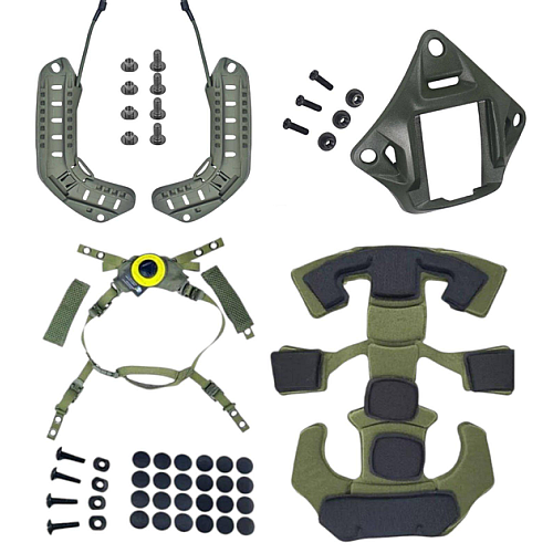 Обвіс для шолома GoPro FAST підвісна система та захисні подушки і бічні рейки ARC і шрауд Оливковий (2661180573)