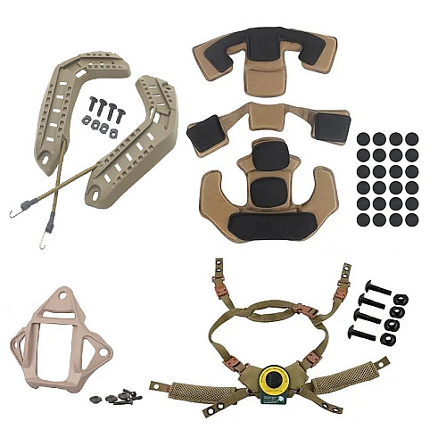 Обвіс для шолома GoPro FAST підвісна система та захисні подушки і бічні рейки ARC і шрауд Койот (2661194589)