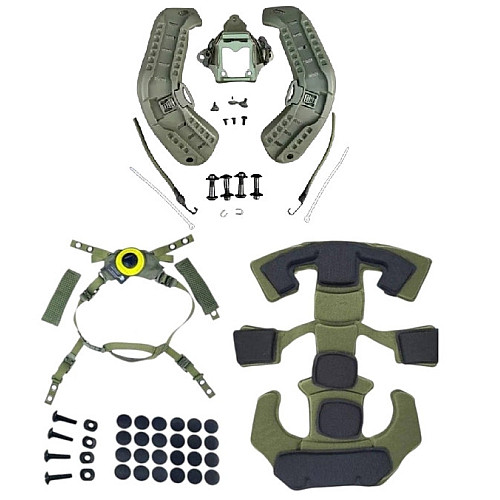 Обвес для шлема GoPro MICH подвесная система и защитные подушки и боковые рельсы ARC и шрауд Оливковый (2661259173)